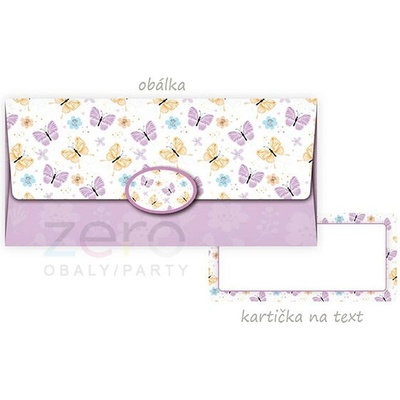 Obálka dárková na peníze - motýlci