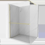 Mexen Kioto+ душ параван с рафт Walk-in 80 x 200 cm, прозрачен, златисто четкаван - 800-080-121-55-00 (800-080-121-55-00)