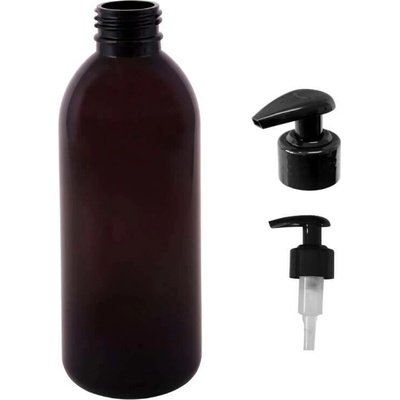 Tera plastová lahvička hnědás černou pumpičkou Tera 300 ml