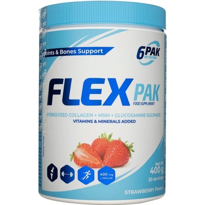 6PAK Flex Pak hydrolyzovaný kolagén + MSM + glukosamín sulfát pomaranč 400 g
