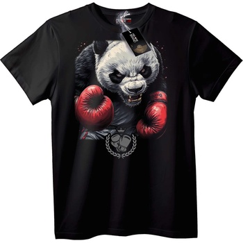 NOONEBRAND Тениска Боксиращ Панда - L, Black