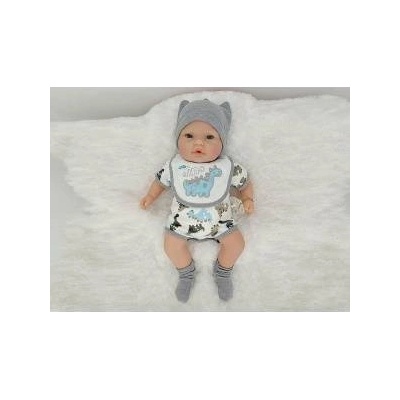 Mádara Doll baby with voice sings and speaks Polish 40cm white-gray outfit in dino 565340 Adar
