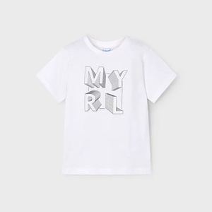 MAYORAL Тениска къс ръкав basic бял цвят за мини момче Майорал