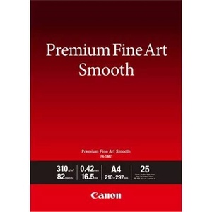 Canon Premium Fine Art Smooth 1711C011, 310 g/m2, A4, 25 бр. , матова, мастиленоструйна, бяла, фотохартия (1711C011)