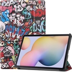 Gigapack Samsung Tab S8 LTE / Tab S8 WIFI / Tab S7 LTE GIGAPACK Калъф с подставка, с ефект на кожа, активен FLIP, графити, ЦВЕТЕН (GP-99293)