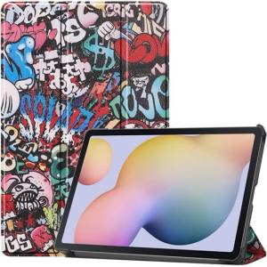Gigapack Samsung Tab S8 LTE / Tab S8 WIFI / Tab S7 LTE GIGAPACK Калъф с подставка, с ефект на кожа, активен FLIP, графити, ЦВЕТЕН (GP-99293)