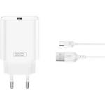 XO Зарядно устройство за електрическата мрежа XO CE33 USB гнездо 18W, бързо зарядно устройство 3.0 + кабел Type-C, БЯЛО XO-CE33+TYPEC (XO-CE33+TYPEC)