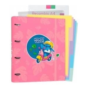 Disney Stitch Binder - A4 Binder with Sheets (4 rings, elastic band)