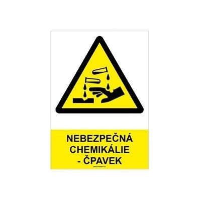 NEBEZPEČNÁ CHEMIKÁLIE - ČPAVEK - bezpečnostní tabulka, samolepka A4