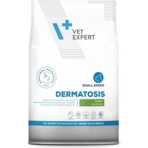 VetExpert Veterinary Diet Dermatosis Rabbit Potato Small breed dog - суха храна за кучета от мини породи, намалява алергични реакции от хранителен произход и подпомага кожата в случаите на дерматити, при обилна