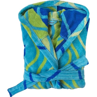 Scanquilt dětský župan Velur tyrkysová