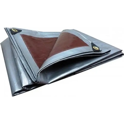 ShopJK krycí plachta STŘÍBRNO HNĚDÁ 6X12 M 210G/M2