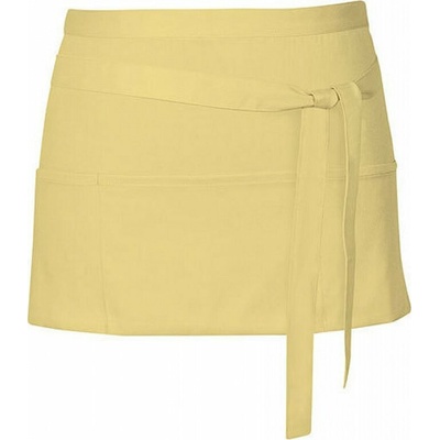 Link Kitchen Wear Krátká barmanská zástěra se třEma předníma kapsama Lemon Pantone 127 X983
