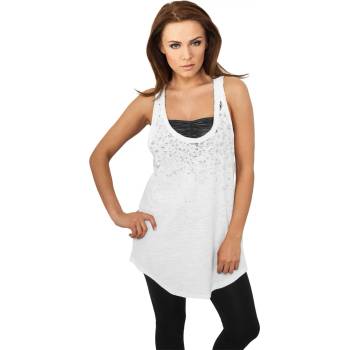 Urban Classics Дамски потник в бял леопардов десен Urban Classics Ladies Long Leo Print Loose Tank wht/blk UB-TB717-00224 - Бял, размер XS