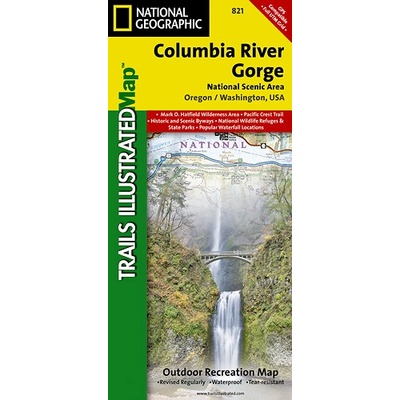 Columbia River Gorge národní park Oregon turistická mapa GPS komp. NGS