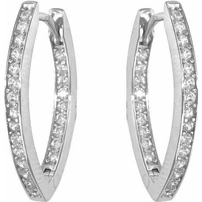 INFINITYSILVER Stříbrné náušnice obloučky se zirkony velké OE048