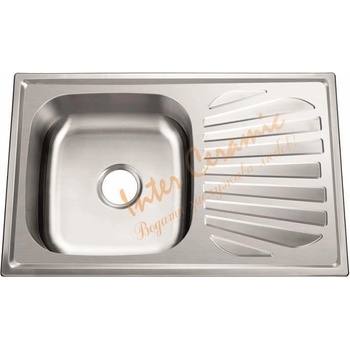 Image 1 of Inter Ceramic Кухненска мивка ICK 8022 R TAMPICO, неръждаема стомана, дясна, със сифон, 80x50см (8022 R)