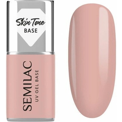 Semilac Skin Tone Cover Base pod hybridní laky na nehty, poloprůhledná, světle béžová, 7 ml