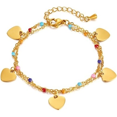 Titan Jewerly dámský ocelový náramek s přívěšky Lucine zlatý GS1382