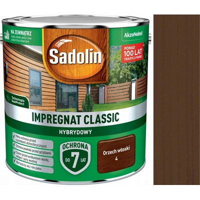 Impregnát na dřevo Sadolin Classic hybridní vlašský ořech 2,5L
