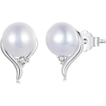 Olivie strieborné náušnice SLADKOVODNÁ PERLA 8341
