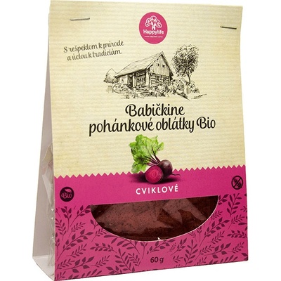 Happy Life Babičkine pohánkové oblátky cviklové BIO 60 g