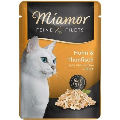 Miamor Feine Filets Cat Kuřecí maso s tuňákem v želé 100 g