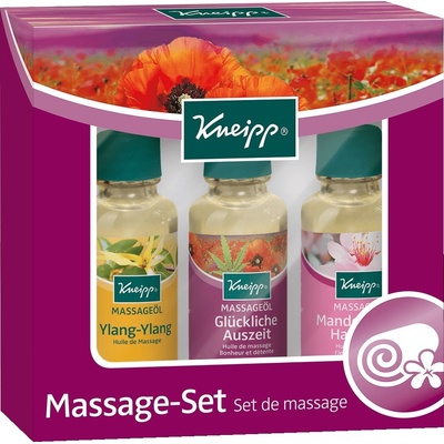 Kneipp Masážní olej Mandlové květy 20 ml + Staré dobré časy 20 ml + Ylang-ylang 20 ml darčeková sada
