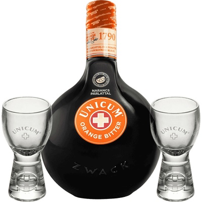 Likér Unicum Orange 34,5% 0,7 l (darčekové balenie 2 poháre)