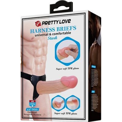Pretty Love Harness Briefs Universal Harness With Dildo Jerry 21,8 Cm Natural
