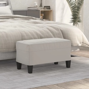 vidaXL Пейка, светлосива, 70x35x41 см, микрофибърен плат (349446)