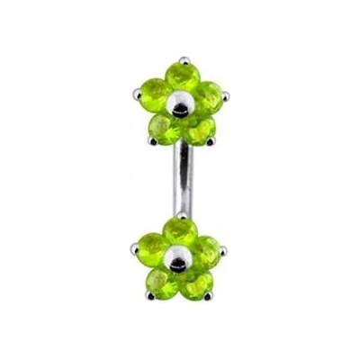 Šperky4U stříbrný piercing do pupíku kytičky BP01106-G