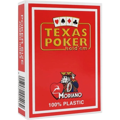 Modiano Пластични покер карти Texas Poker - червен гръб