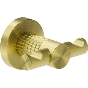 Mexen Triv двойна закачалка за кърпи, златиста матирана - 70A33012-55 (70A33012-55)