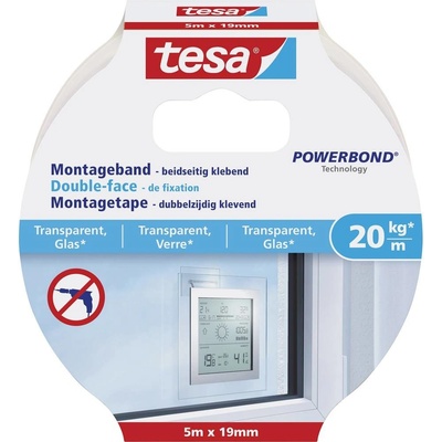 tesa GLASS montážna páska 5 m x 19 mm priehľadná