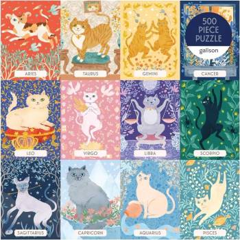 Image 1 of Galison - Puzzle Cat Zodiac - 500 piese