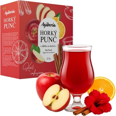AG FOODS Agiberia Horký punč Jablko se skořicí 25 x 20 g