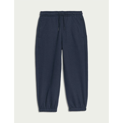 Marks & Spencer Едноцветни спортни панталони с висок дял памук (2-8 години) Marks & Spencer тъмносиня Marks & Spencer | Sin | Момчешки | 2-3 години