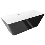 Mexen Velo Slim свободностояща вана 170 x 75 cm, бяла/черна, преливник розово злато - 52811707575-60 (52811707575-60)