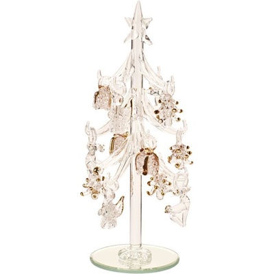Villeroy & Boch Winter Collage Accessoires Sklenený vianočný stromček s ozdobami 8 cm