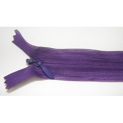 Zips krytý nedeliteľný 35cm tmavo fialová