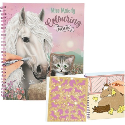 Spirálová omaľovánka s nášivkou Miss Melody
