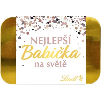 Lindt Lindor Zlatá plechovka pralinek Nejlepší Babička na světě 200 g