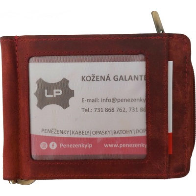 Kožená dolarovka - zipová kapsa