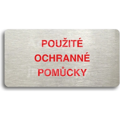 ACCEPT Piktogram POUŽITÉ OCHRANNÉ POMŮCKY - zlatá tabulka - barevný tisk bez rámečku