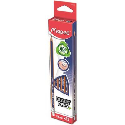 Maped Графитен молив с гума, 2B, триъгълен, MAPED "BlackPeps Navy" 851822 (851822)