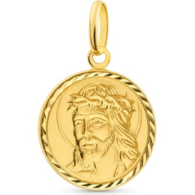 Argento Zlatý prívesok Ježiš s tŕňovou korunou 8A157