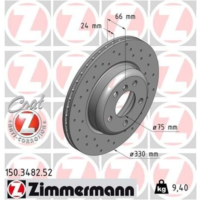 Brzdový kotúč ZIMMERMANN 150.3482.52 (150348252)