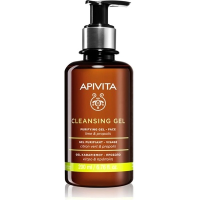 Apivita cleansing Propolis & Lime čistící gel pro smíšenou a mastnou pleť Dermatologically Tested 200 ml