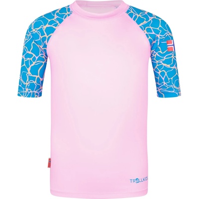 Trollkids Детска ликра Trollkids Girl's Haukland T Lycra - Dynamic Blue / Candy Pink - размер 92 (EU) (750-1978-0411)